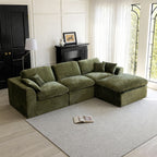 Cloud Sectional Couch for Living Room, Modern L-Shape Sofa with Back Cushion, Oversized Convertible Deep Chenille Seater Modular Couches