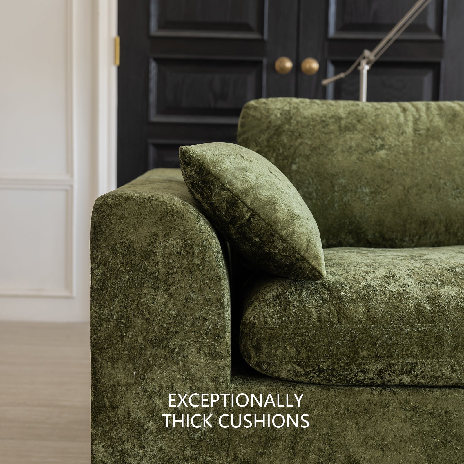 Cloud Sectional Couch for Living Room, Modern L-Shape Sofa with Back Cushion, Oversized Convertible Deep Chenille Seater Modular Couches
