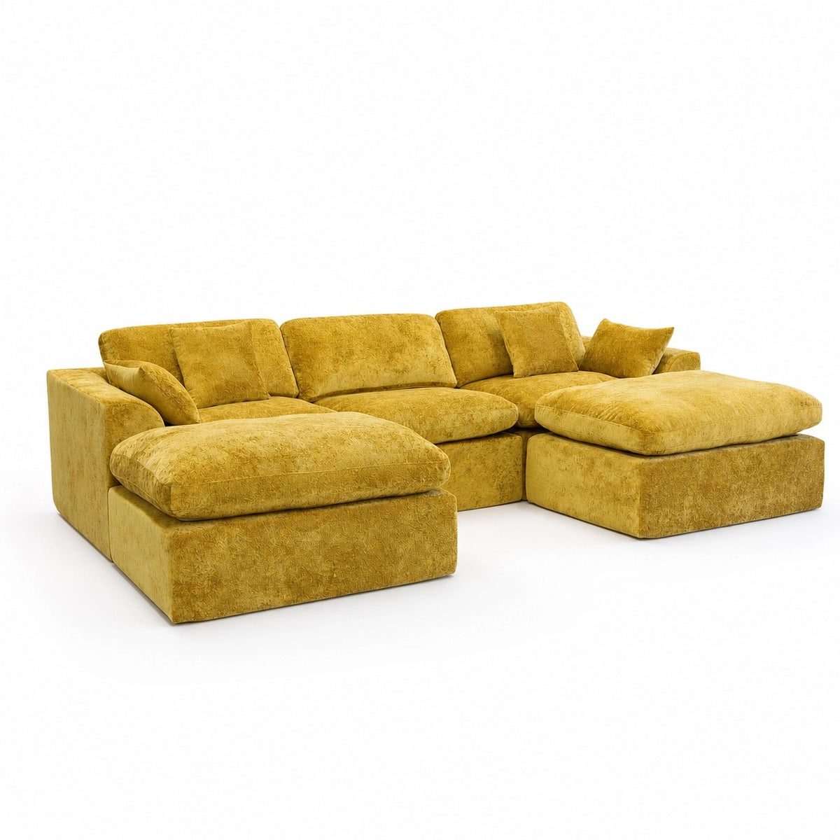 115'' U-shape 5-Piece Corner Modular Sectional Sofa, Extra Deep Living Room Couch