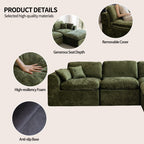 Cloud Sectional Couch for Living Room, Modern L-Shape Sofa with Back Cushion, Oversized Convertible Deep Chenille Seater Modular Couches