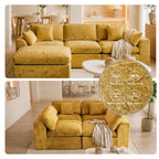 115'' U-shape 5-Piece Corner Modular Sectional Sofa, Extra Deep Living Room Couch