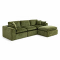 Cloud Sectional Couch for Living Room, Modern L-Shape Sofa with Back Cushion, Oversized Convertible Deep Chenille Seater Modular Couches