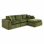 Cloud Sectional Couch for Living Room, Modern L-Shape Sofa with Back Cushion, Oversized Convertible Deep Chenille Seater Modular Couches