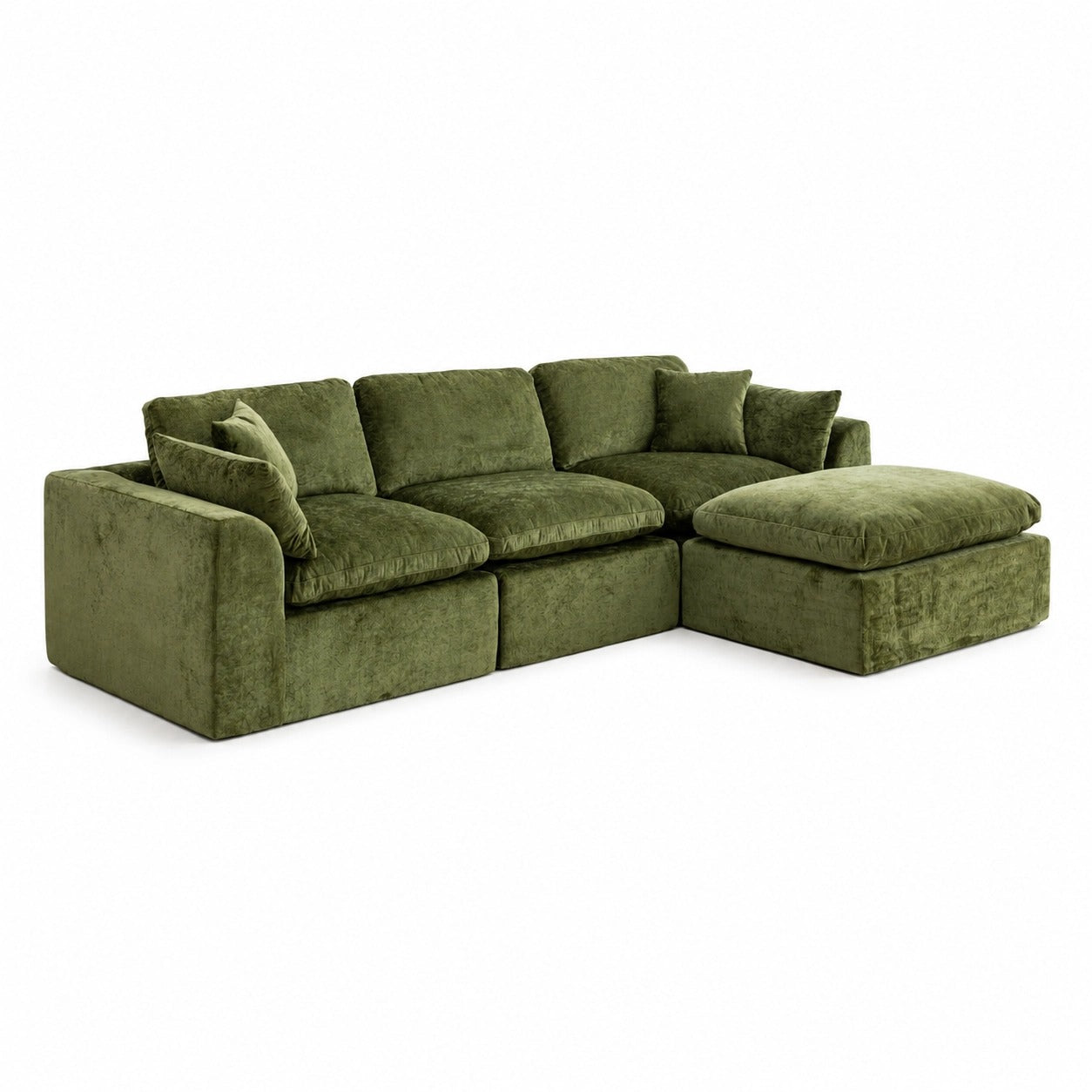 Cloud Sectional Couch for Living Room, Modern L-Shape Sofa with Back Cushion, Oversized Convertible Deep Chenille Seater Modular Couches