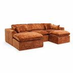 115'' U-shape 5-Piece Corner Modular Sectional Sofa, Extra Deep Living Room Couch