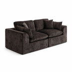 niusonlan 2-Piece Modular Loveseat, Deep Seat Chenille Living Room Sofa
