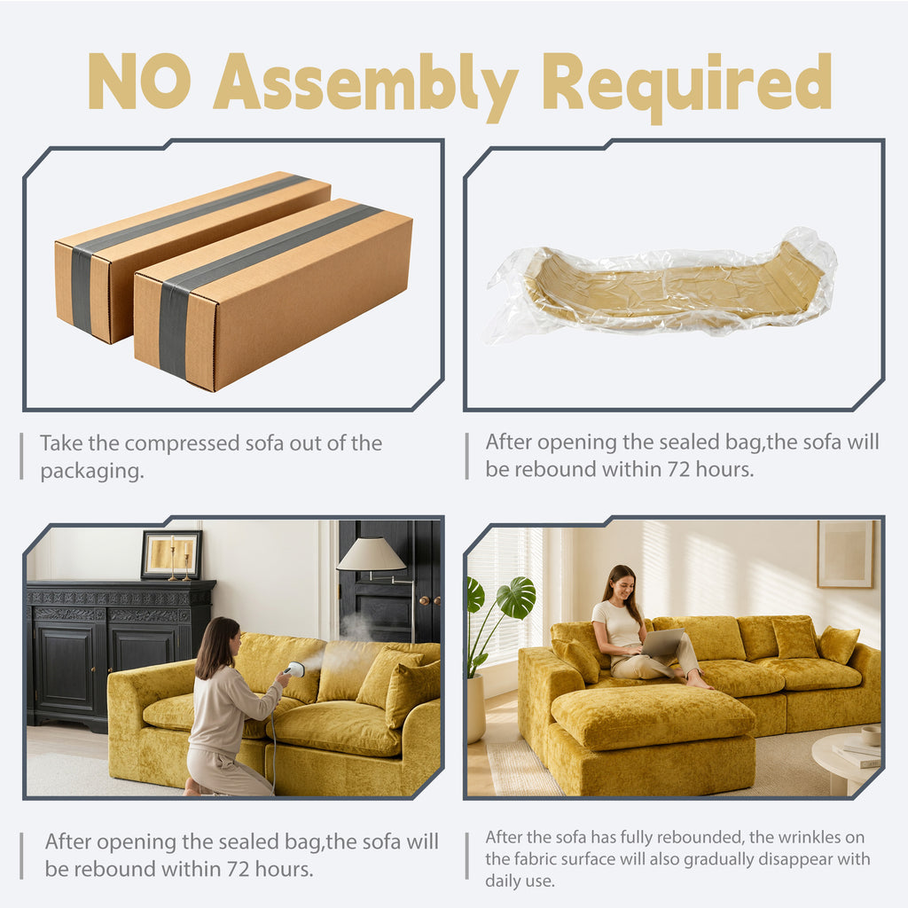 115'' U-shape 5-Piece Corner Modular Sectional Sofa, Extra Deep Living Room Couch