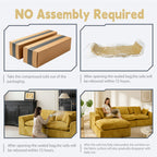 115'' U-shape 5-Piece Corner Modular Sectional Sofa, Extra Deep Living Room Couch