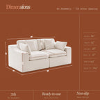 Niusonlan 2-Seater Chenille Cloud Modular Sofa