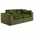 niusonlan 2-Piece Modular Loveseat, Deep Seat Chenille Living Room Sofa