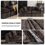 146‘’ U-Shape Sectional Couch 4+2 Max Capacity Sofa, Deep Chenille Extra-Large Modular Sofa for Home Theater