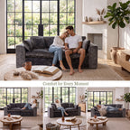 niusonlan 2-Piece Modular Loveseat, Deep Seat Chenille Living Room Sofa