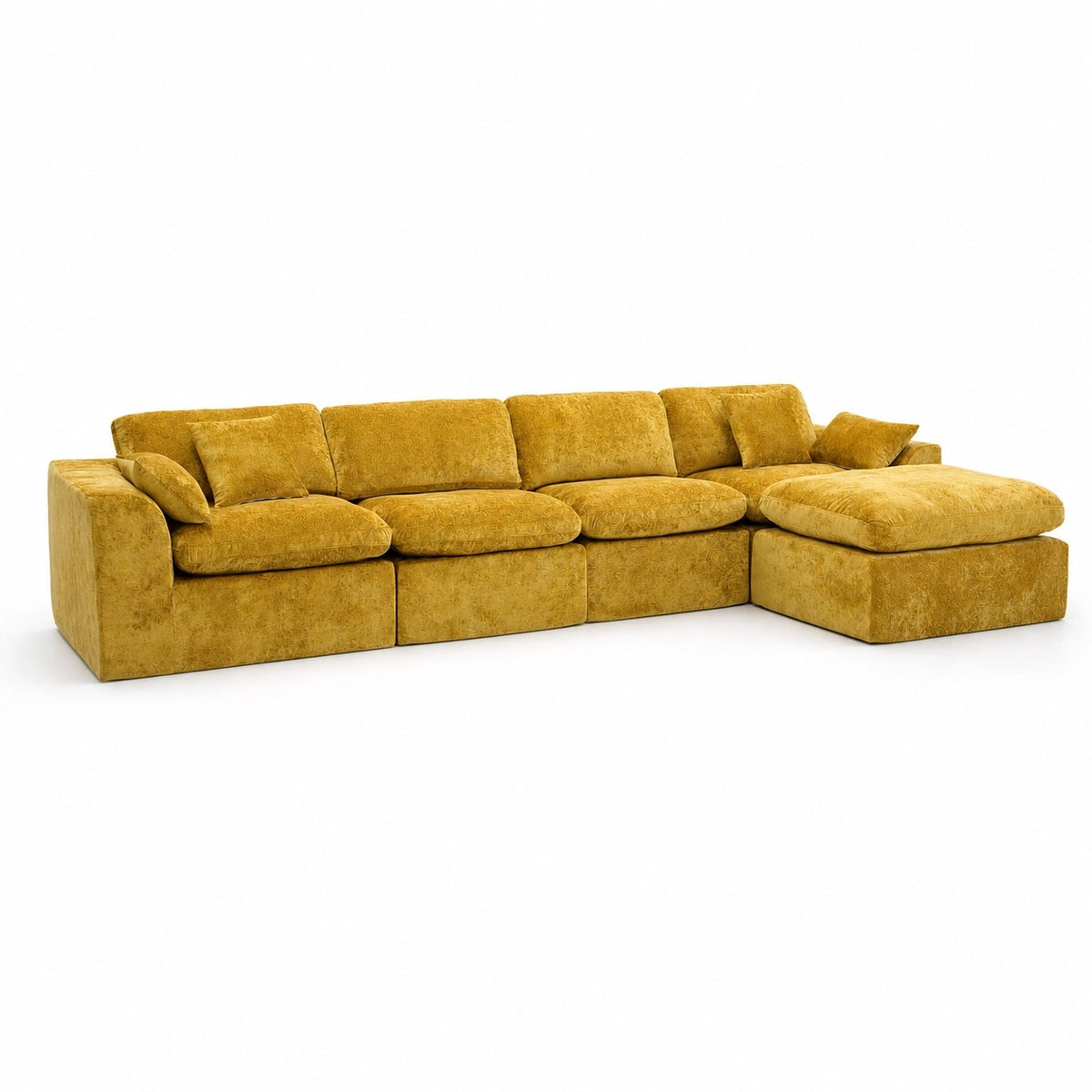146‘’ L-Shape Sectional Couch 4+1 Extra-Wide Sofa, Deep Chenille Spacious Modular Sofa for Big Living Room