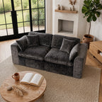 niusonlan 2-Piece Modular Loveseat, Deep Seat Chenille Living Room Sofa