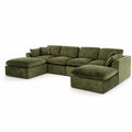146‘’ U-Shape Sectional Couch 4+2 Max Capacity Sofa, Deep Chenille Extra-Large Modular Sofa for Home Theater