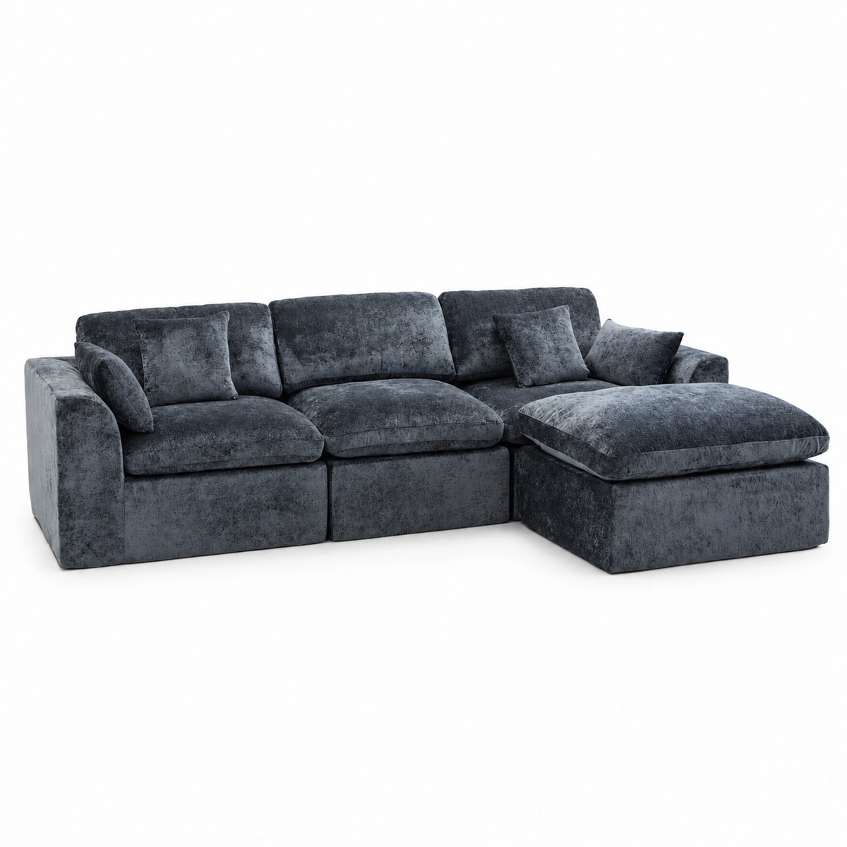 Cloud Sectional Couch for Living Room, Modern L-Shape Sofa with Back Cushion, Oversized Convertible Deep Chenille Seater Modular Couches