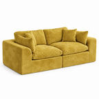 niusonlan 2-Piece Modular Loveseat, Deep Seat Chenille Living Room Sofa