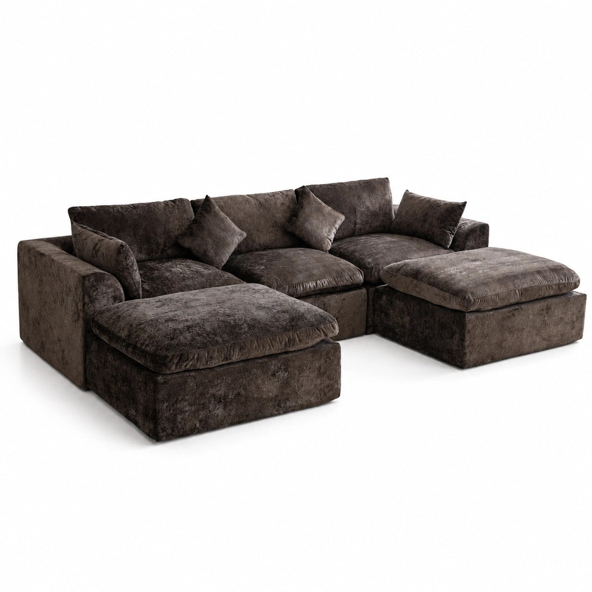 115'' U-shape 5-Piece Corner Modular Sectional Sofa, Extra Deep Living Room Couch
