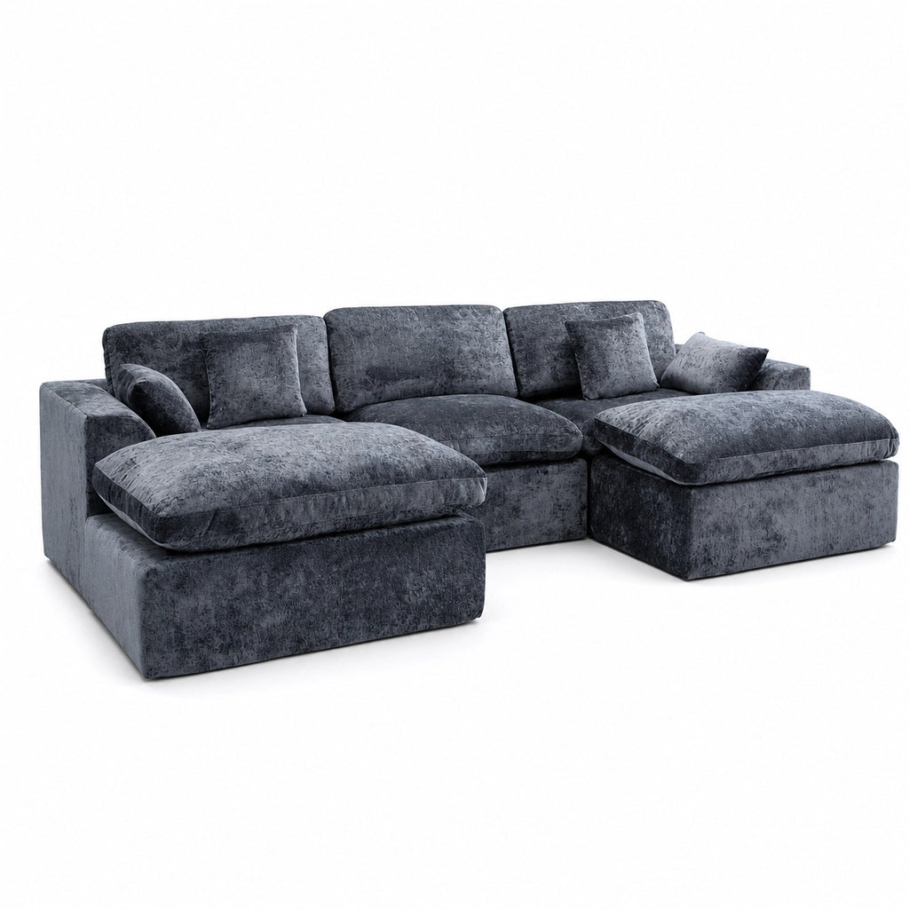 115'' U-shape 5-Piece Corner Modular Sectional Sofa, Extra Deep Living Room Couch