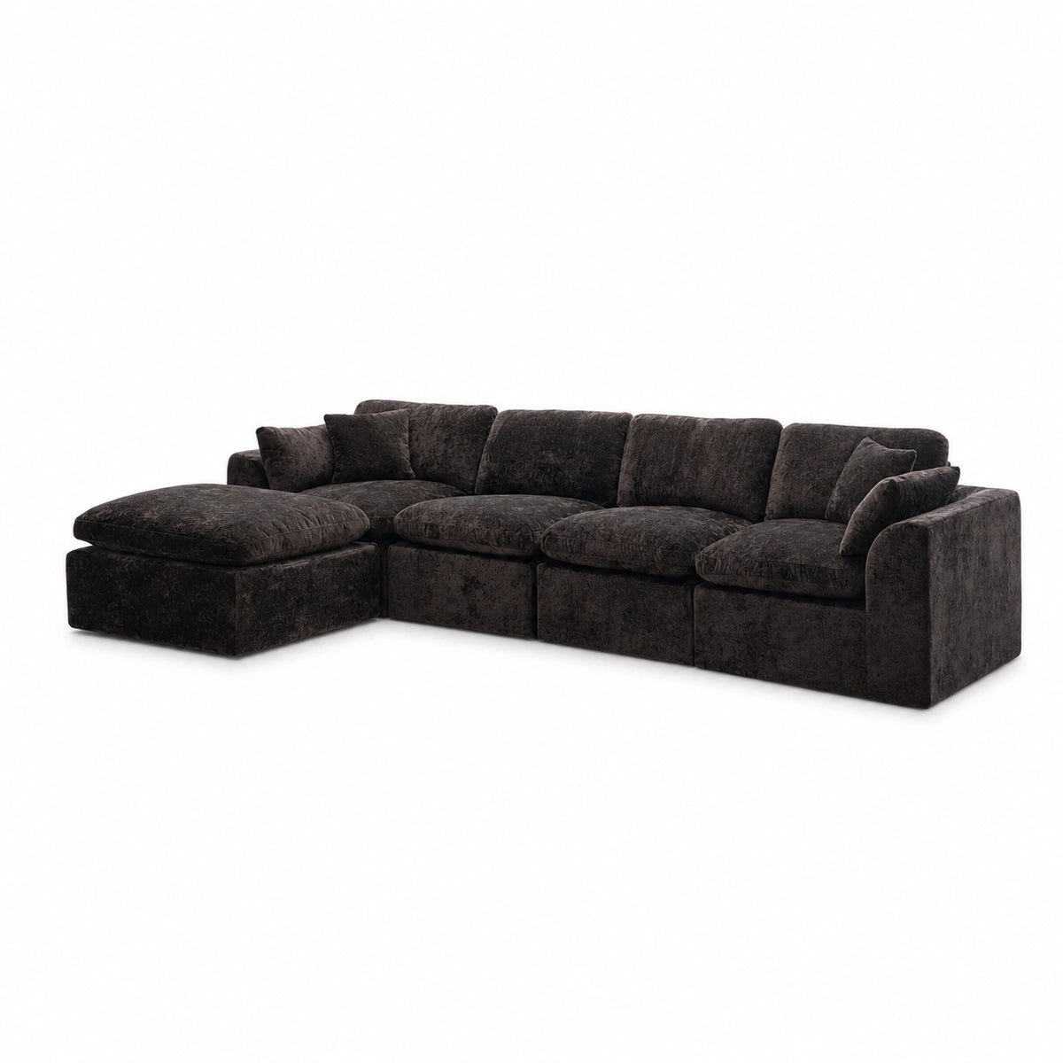 146‘’ L-Shape Sectional Couch 4+1 Extra-Wide Sofa, Deep Chenille Spacious Modular Sofa for Big Living Room