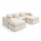 115'' U-shape 5-Piece Corner Modular Sectional Sofa, Extra Deep Living Room Couch